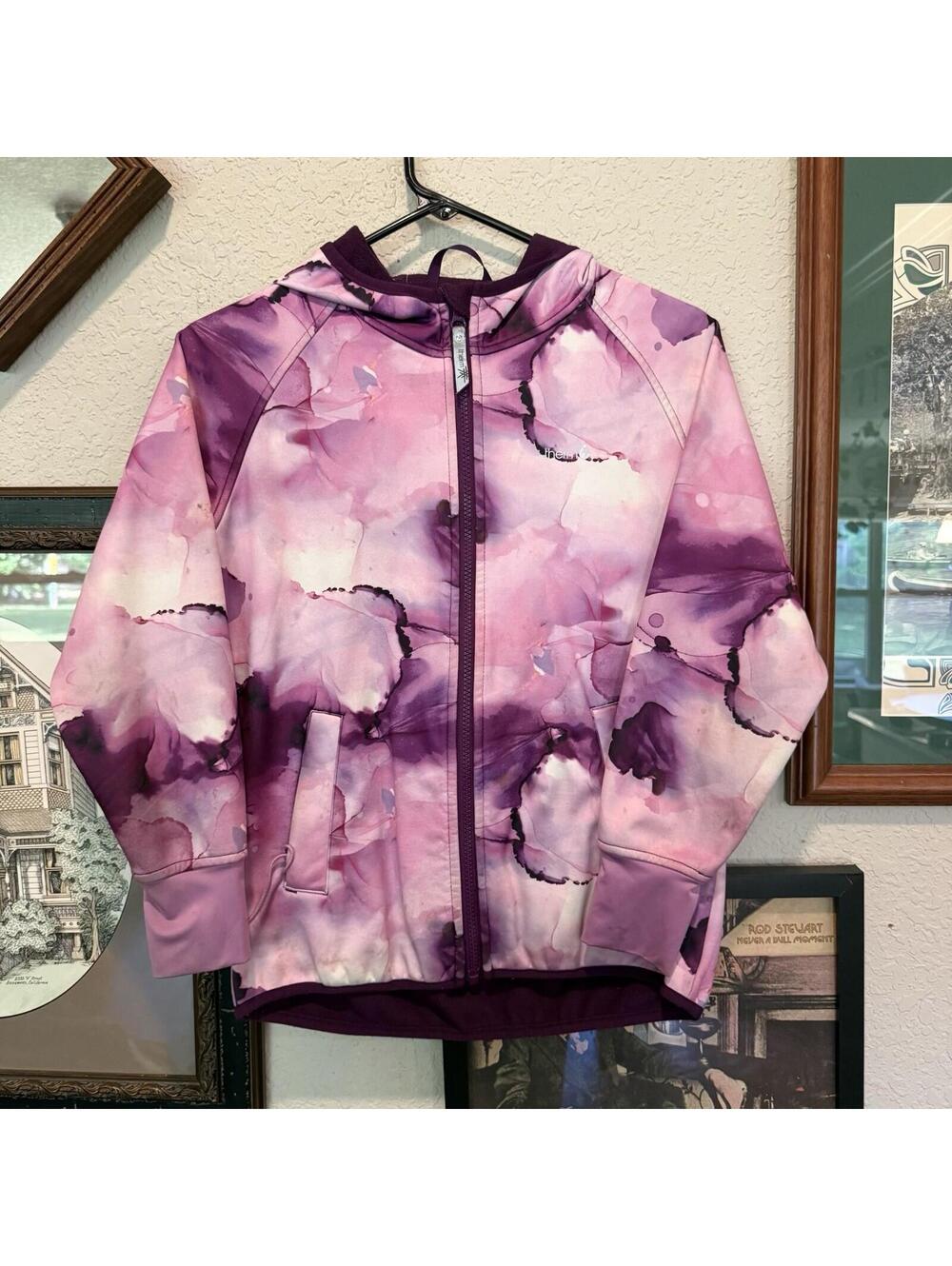 Therm All Weather Girls Designer Sports Hoodie Watercolour Marble Size Kids‎ 10